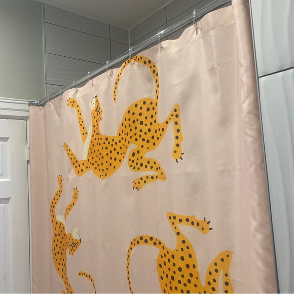 Pink Leopard Print Shower Curtain - Picture 3 of 6